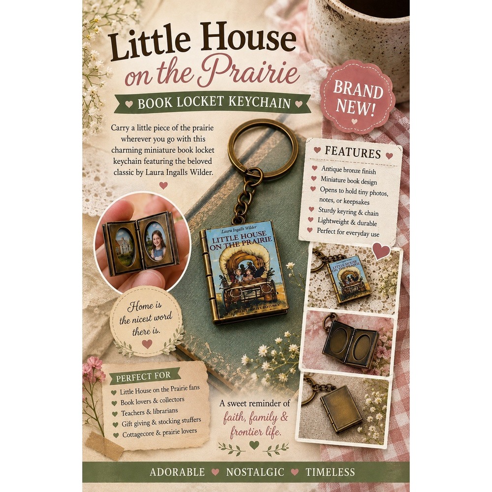 Little House On The Prairie Keychain Tv Show Book Gift  Laura Ingalls Wilder Key